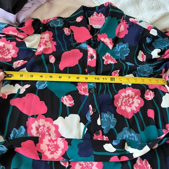 kate spade viney floral fluid shirtdress size small nwot - Picture 12 of 16